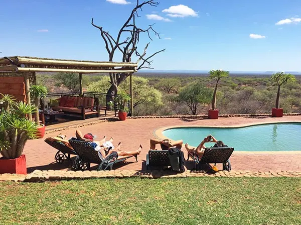 Swimming pool at Gaspare Spanio Safaris lodge — South Africa